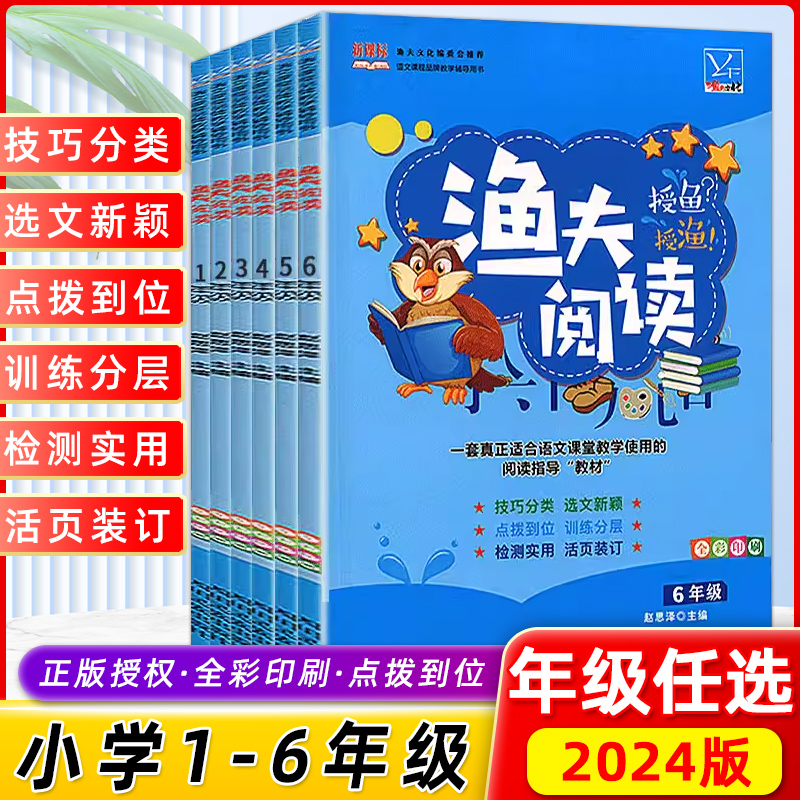 2024渔夫阅读上册下册一1年级2二3四4三5五6六语文部编RJ课外阅读理解强化训练题上册下册人教版小学语文练习册阅读理解专项训练书