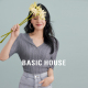 Basic House/百家好绵羊毛V领针织衫夏季桑蚕丝坑条设计短袖上衣