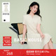Basic House/百家好法式赫本风连衣裙女2025夏季新款显瘦短袖长裙