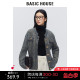 Basic House/百家好小香风宽松毛衣女秋冬复古保暖金属扣短款外套