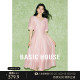 Basic House/百家好莱赛尔夏季甜美长裙新款设计感休闲短袖连衣裙