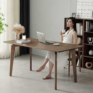 北欧纯实木书桌现代简约白蜡木办公电脑桌家用卧室学生写字长方桌