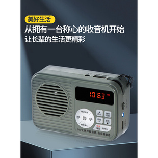 汉荣达HRD231 便携式FM收音机立体声插卡蓝牙音箱应急充电手电筒
