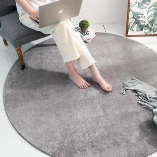 简约纯色圆形地毯客厅沙发茶几地垫现代北欧风家用卧室电脑椅毯子