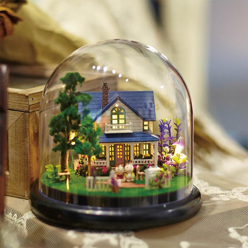 diy手工礼物小屋房子模型拼装生日屋制作创意玩具智趣玻璃迷你女