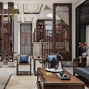 新中式乌金木沙发组合简约现代客厅大户型别墅酒店全实木家具定制
