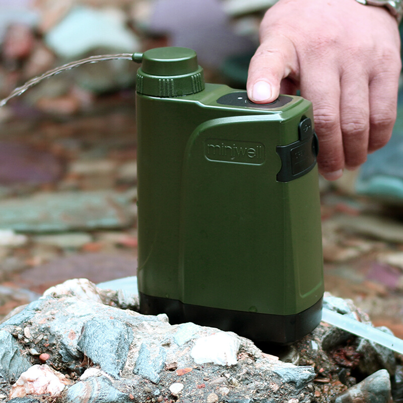 miniwell单兵电泵户外净水器野外生存应急便携式净水器过滤器L800