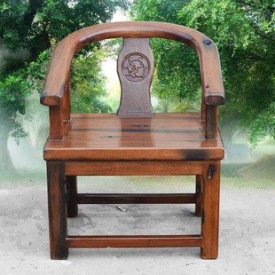 老船木新中式椅子实木圈椅沙发太师椅茶椅休闲椅围椅皇宫主人椅