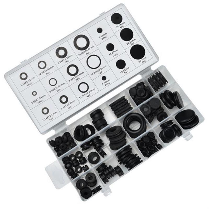 125PCS Rubber Wire Grommet Gasket Seal ring Assortment Set B