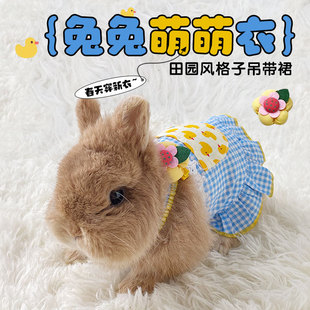 宠物兔子衣服兔兔穿的衣服春夏款萌萌风吊带小裙子侏儒兔衣服