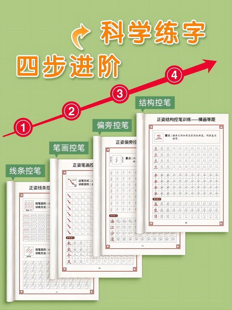 正姿点阵控笔训练字帖成人练字帖小学生楷书入门硬笔书法练字本大