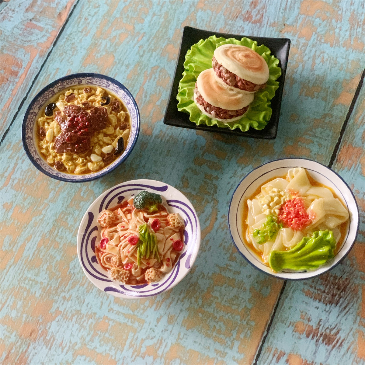 西安冰箱贴特色肉夹馍凉皮文创旅游纪念品磁铁美食食物羊肉泡馍