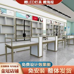 新品烤漆精品眼镜店展示柜台货架定制装修设计时尚玻璃中岛柜直销