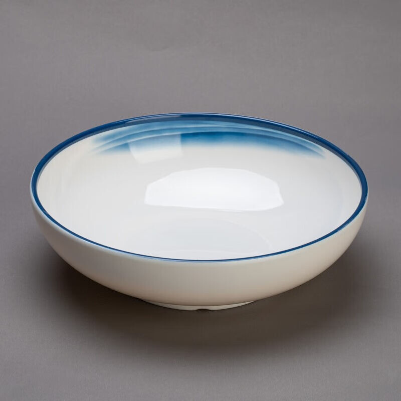 扬格美耐皿JMC256面碗汤碗白蓝浅色创意餐厅1100ml密胺大碗云海系