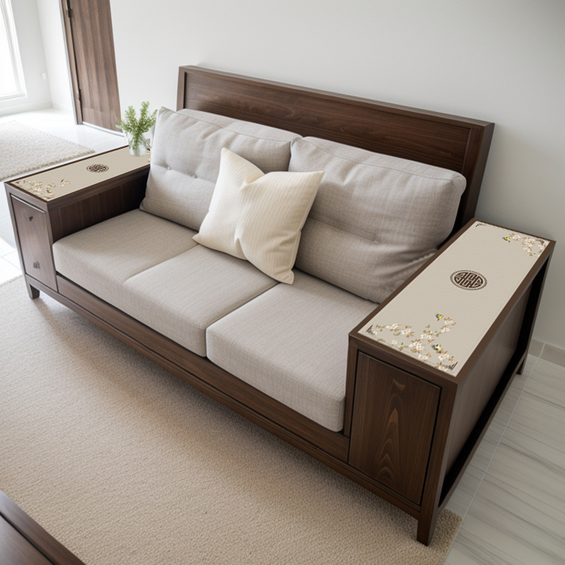 新中式实木红木沙发两侧扶手垫防滑一对保护垫桌垫罗汉床小茶几垫