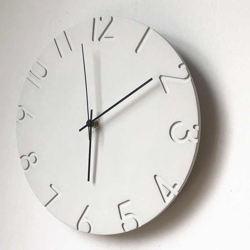 久处不厌水泥创意北欧时钟ins个性客厅家用时尚挂钟简约静音钟表