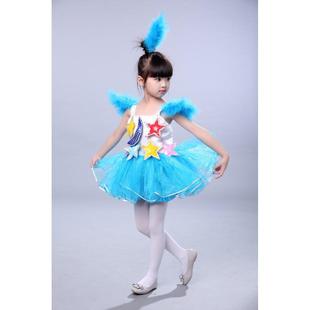 儿童演出服女童快乐的小星星舞台表演幼儿园可爱舞蹈连体纱裙服装