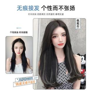 假发女长发微卷一片式u型接发片内扣长直发增发量无痕假发片