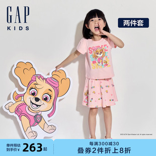 【汪汪队联名】Gap女童2024夏季新款短袖T恤短裙运动套装545520