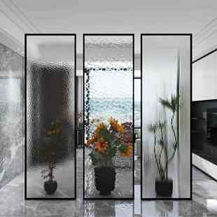 铝合金玻璃屏风隔断水纹长虹简约现代客厅玄关浴室卫生间半墙遮挡