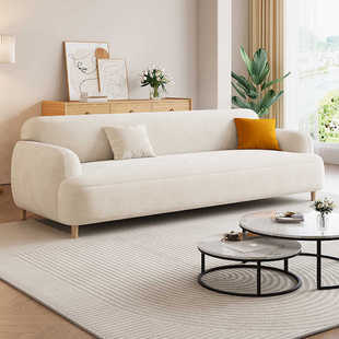 法式奶油风沙发客厅小户型现代简约科技布艺直排出租房双人三人位