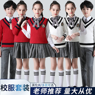 中小学生大合唱表演服装儿童合唱团朗诵演出服英伦风校服毕业拍照