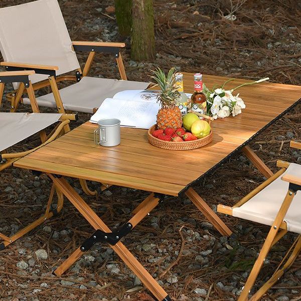 户外折叠桌子露营装备休闲蛋卷桌超轻便携式铝合金蛋卷桌野餐桌子