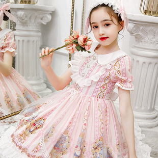 女童洛丽塔公主裙夏季短袖2024新款儿童lolita童装裙子女孩连衣裙