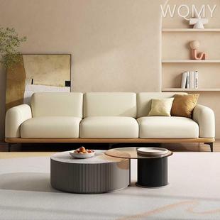 意式极简法式奶油风科技布磨砂布沙发现代简约小户型客厅布艺沙发