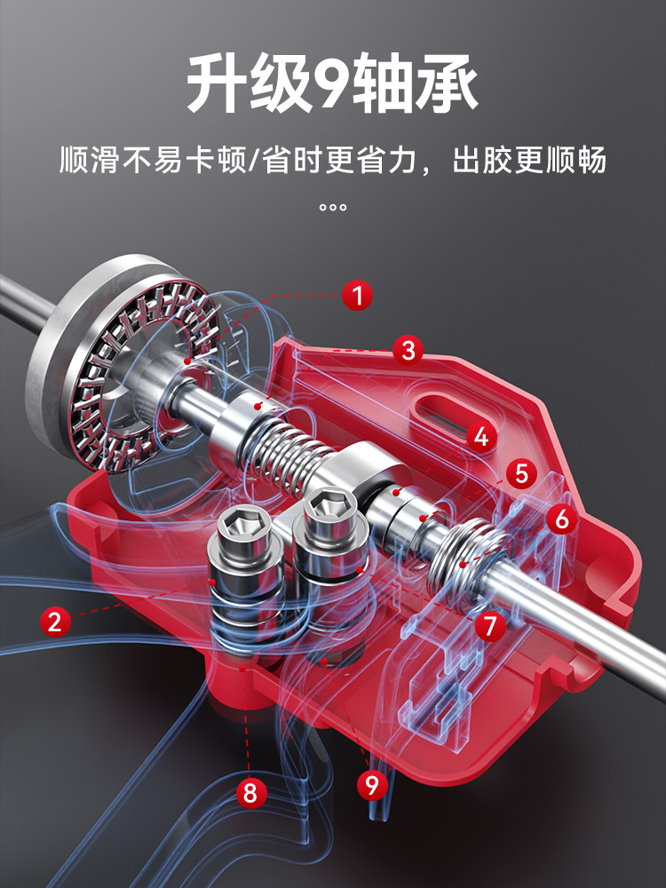 9轴承玻璃胶专用胶枪自动断胶省力手工专业打胶枪结构胶胶枪两用