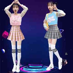 韩版啦啦队服装女成人足球宝贝啦啦操演出服学生运动会舞蹈服套装