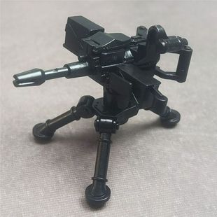 第三方军事武器装备乐中国积木人仔拼装高塑胶加特林重机枪玩具