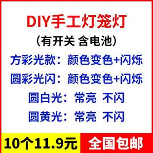 灯笼里的小灯圣诞花灯儿童DIY手工制作发光材料LED电子珠亮灯泡灯