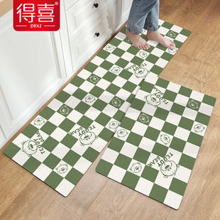 厨房专用地毯防水防油家用pu皮革防滑垫子耐磨脚垫可擦免打理地垫
