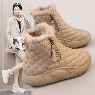 雪地靴女2023年冬季新款时尚保暖棉鞋加绒加厚防水短靴子女款鞋子