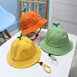 儿童帽子春秋薄款男女童防晒幼儿园小黄帽宝宝遮太阳帽婴儿渔夫帽