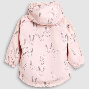 女童外套洋气薄夹克春装儿童防风服3-6岁宝宝兔子连帽拉链衫2风衣