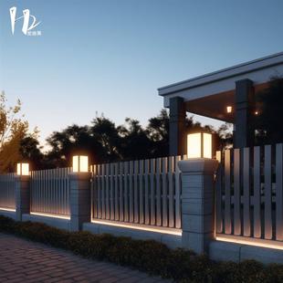 太阳能户外庭院灯家用大门口围墙灯花园别墅门柱灯防水室外柱头灯