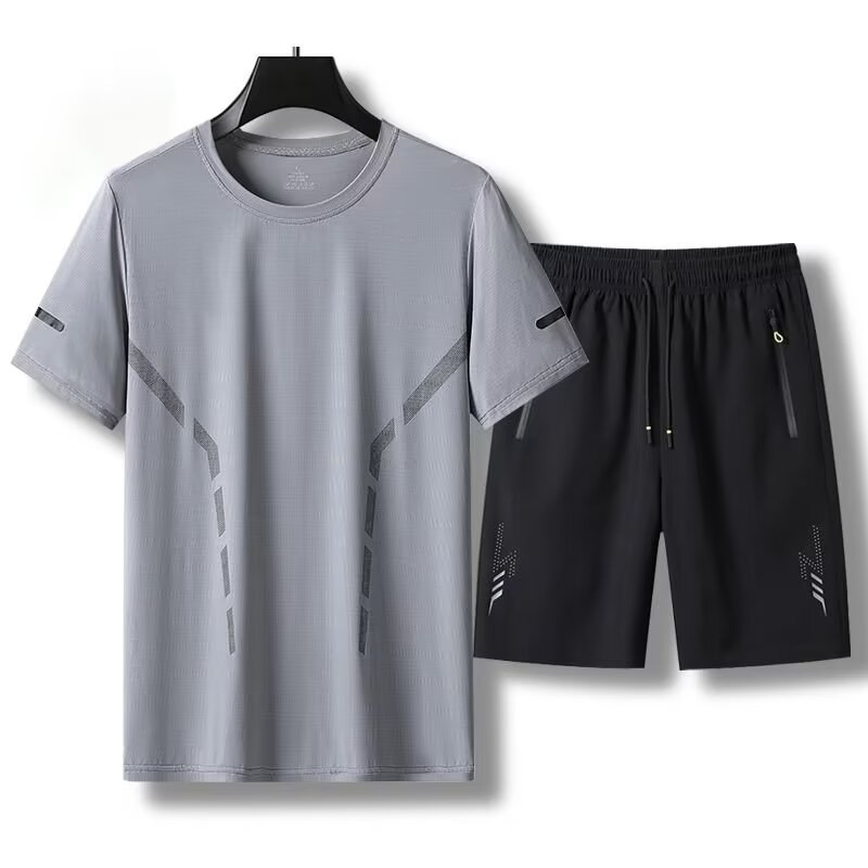 啄木鸟运动服套装男夏季短袖T恤篮球衣休闲短裤韩版潮流两件套