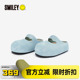SMILEY笑脸面包吐司半拖女复古玛丽珍一脚蹬厚底增高穆勒大头鞋子