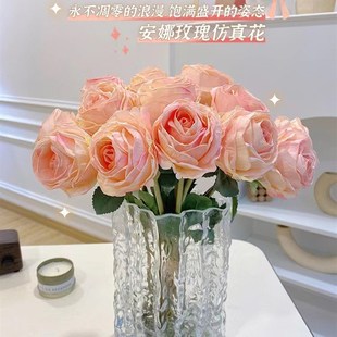 网红玫瑰仿真花塑料假花客厅装饰花艺摆件餐桌花摆设仿生花束干燥