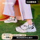 Skechers斯凯奇2024年春季新款踏浪软底老爹鞋闪电熊猫鞋