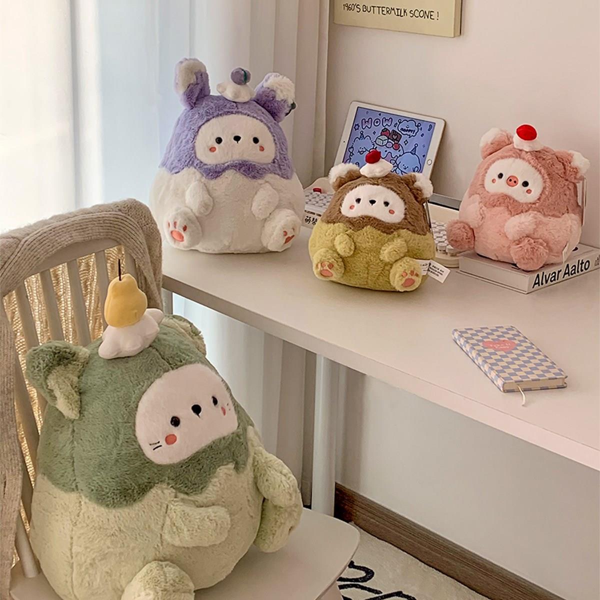 超萌蛋糕精灵小猪猫咪玩偶毛绒玩具抱枕沙发摆件儿童公仔布娃娃