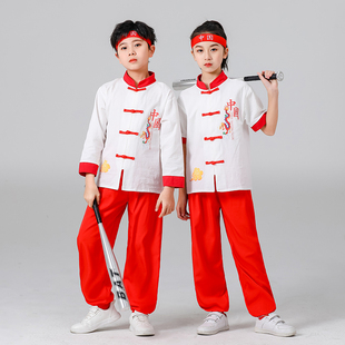 六一儿童武术演出服短袖中国风小学生运动会开幕式啦啦队表演服装