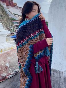 网红丽江披肩民族风西藏旅游穿云南外搭斗篷披风女风特色大理旅行