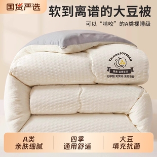 雅鹿大豆纤维被子被芯夏凉被空调被宿舍单人冬被四季通用发热秋冬