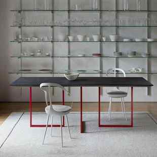 北欧会议桌长桌设计师工作台桌子工业风办公桌洽谈桌椅实木长条桌