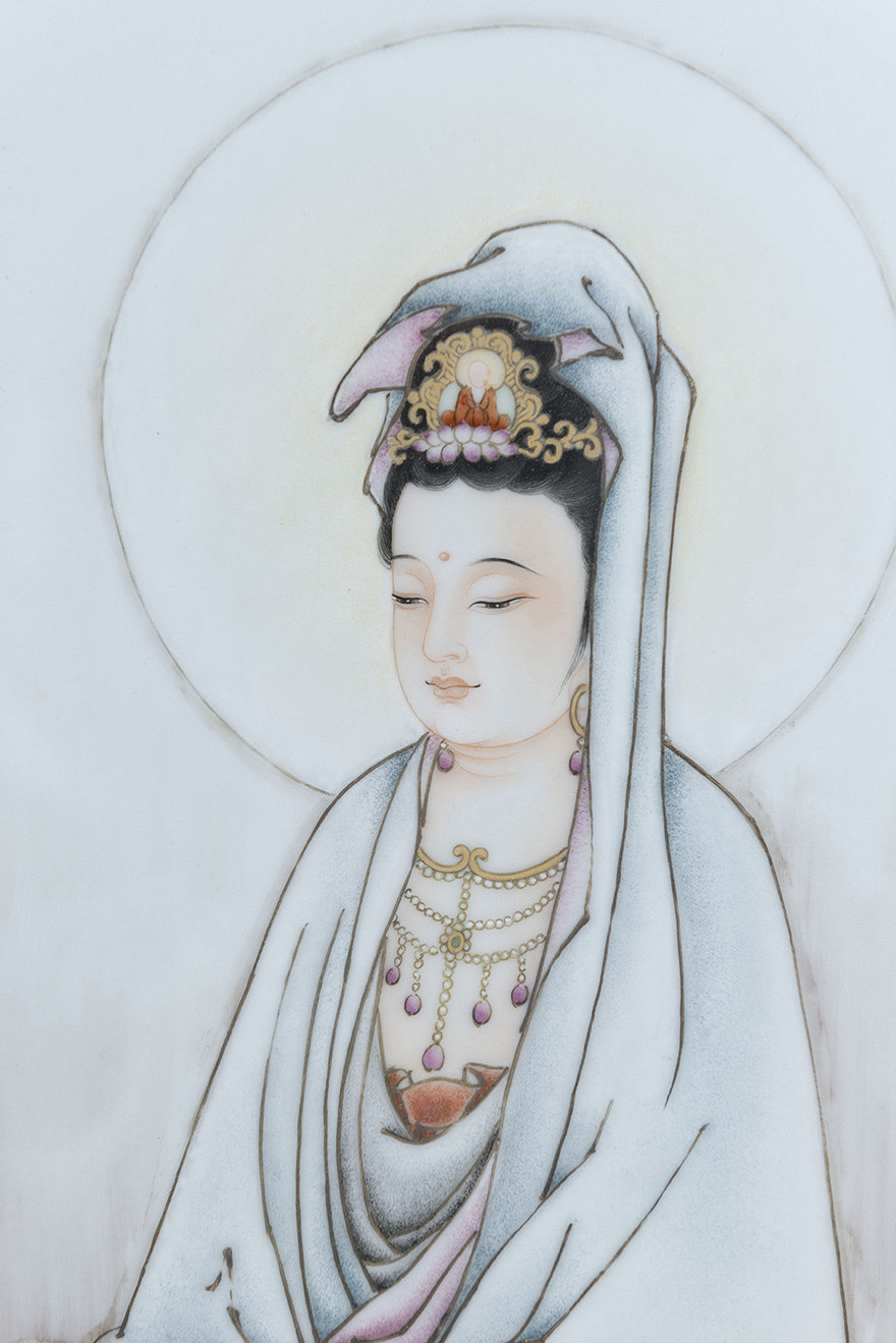 新彩观世音菩萨瓷板画
