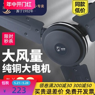 吊扇纯铜芯工业吊扇大风力吊风扇客厅餐厅56寸楼顶扇车间壁控