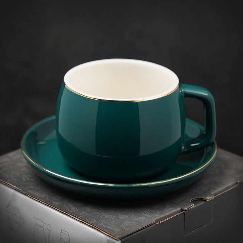 急速发货荷适先森 北欧风咖啡杯 陶瓷欧式咖啡杯碟套装 简约英式